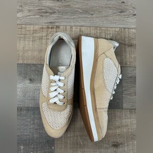 Donald J. Pliner Beige and White Wedges